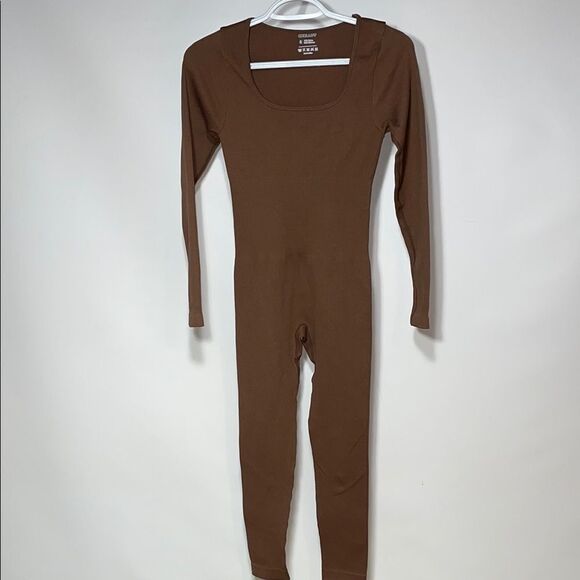 Brown Long Sleeve Bodysuit - Picture 1 of 7